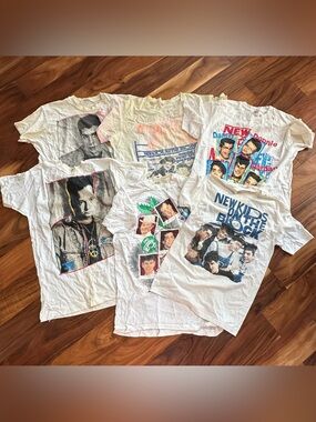 New Kids On The Block Vintage T Shirts Lot of 6 Concert Christmas Donnie Danny